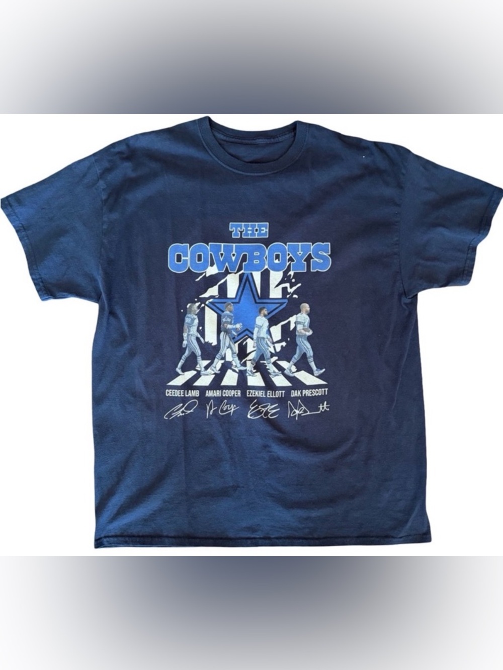 3/$15 Dallas Cowboys Abbey Road Inspired “The Cowboys” Navy Graphic Tee Large?